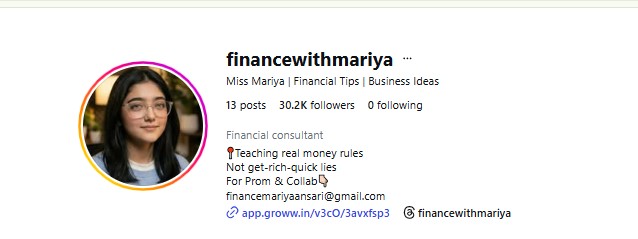 Finance With Mariya Page